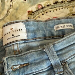 True Craft Women's Denim Mid-Rise Skinny Jeans